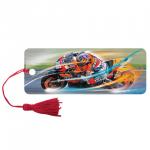 Закладка д/книг 3D BRAUBERG, объемная, "Мотогонки", с декоративным шнурком-завязкой, 125769