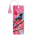 Закладка д/книг 3D BRAUBERG, объемная, "Птичка на ветке", с декоративным шнурком-завязкой, 125773