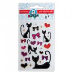 Наклейки ЛИПУНЯ "Большие гелевые кошки и сердца", с европодвесом, bES011