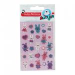 Наклейки ЛИПУНЯ "Блестящие зайчики", с европодвесом, GS022