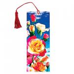 Закладка д/книг с линейкой 3D ОБЪЕМНАЯ BRAUBERG, Розы, с декоративным шнурком, 128100