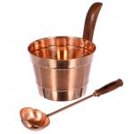Набор из меди: Бадья 4 л и ковш "Банные штучки" / 4