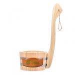 Ковш - черпак бондарный 0,6 л. с вертикальной ручкой, липа, "Банные штучки" /5