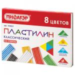 Пластилин классический ПИФАГОР "ЭНИКИ-БЕНИКИ" 8 цв., 120г, со стеком, картонная упаковка, 104821