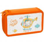 Пенал 3 отделения, 190*110 ArtSpace "Детские персонажи. Веселый слоненок", ламинация, 30П25/3_ПК12_16154