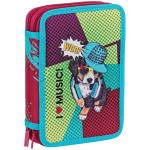 Пенал 2 отделения, 200*140*45 Berlingo "I love music", полиэстер, PK06308