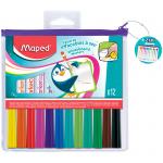 Набор маркеров для белых досок  Marker Pep's 12 цв., пулевидный, 1,5 мм, пластиковый zip-футляр, 741817