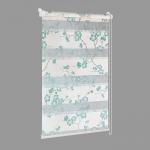 Рулонная штора День-Ночь Сантайм Декор , сакура бирюзовая               (df-200309-gr)