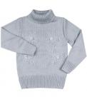 ВЯЗАННЫЙ СЕРЫЙ СВИТЕР ДЛЯ ДЕВОЧКИ Арт. 17702