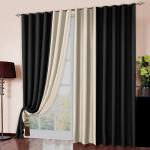 Комплект портьер №026 Черный, Молочный                             (rt-100149)