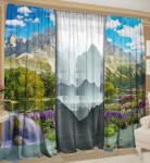 Комплект фотоштор "Горный пейзаж" с тюлем                             (zk-102773)