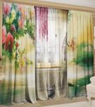 Комплект фотоштор "Цветочный сок" с тюлем "Сок"                             (zk-102799)