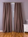 Комплект портьер блэкаут-лен B502-1, шоколадный                             (bt-200008-gr)