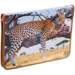 Папка для труда 1 отд., А4, ArtSpace Дикие кошки. Леопард, пластик, молния вокруг, откид. планка, ПТР-5_10230