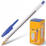 Ручка шариковая BIC Cristal, СИНЯЯ, корпус прозрачный, узел 1мм, линия 0,4мм, 847898