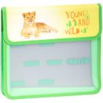 Папка для тетрадей 2 отделения, А5, ArtSpace Дикие кошки. Львенок, пластик, на липучке, ПТ-Р3_16553