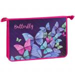 Папка для труда 2 отд., А4, ArtSpace Летящие бабочки, пластик-картон, конгрев,блестки, на молнии, 61ТР45_23146