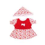 КОМПЛЕКТ ОДЕЖДЫ ДЛЯ КУКЛЫ "КАРАПУЗ" 40-42СМ (ПЛАТЬЕ, КОСЫНКА, ШОРТЫ) ЦВЕТ КРАСНЫЙ В ПАК. в кор.200шт