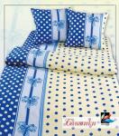 бязь ЛЮКС "Бантики" вид 2 (Акварель) (синий цвет)