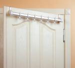 Вешалка на дверь 40 см - 6 крючков  (белая)