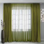 Комплект штор 140, (270*160)х2(270х400) светло-зеленый Блэк-аут +полуорганза светло-зеленый