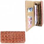 Кошелек женский искусственная кожа 005,  защелка снаружи,  3отд,  6 карм,  крок.,  рыжий 197257