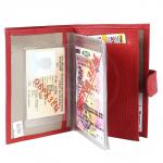 Обложка для авто+паспорт Premier-О-178 (5 внут карм,  двойная стенка)  натуральная кожа красный флотер (326)  193715