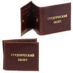 Обложка Croco-у-603 (для студ.билета+карточки)  натуральная кожа коричневый тем пулл-ап (219)  218273