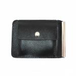 Зажим для купюр Premier-Z-2 (карман д/мелочи на кноп)  натуральная кожа черный сафьян матовый (589)  201179