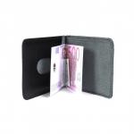 Зажим для купюр Premier-Z-2 (карман д/мелочи на кноп)  натуральная кожа черный сафьян матовый (589)  201179