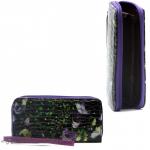 Кошелек женский искусственная кожа 000,  на 1 молнию,  6отд,  8 карм,  ручка/петля,  черный/зеленый 216328