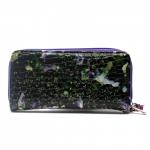 Кошелек женский искусственная кожа 000,  на 1 молнию,  6отд,  8 карм,  ручка/петля,  черный/зеленый 216328