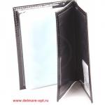 Обложка для авто+паспорт Premier-О-78 натуральная кожа черный крокодил (101)  107615