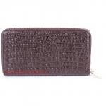 Кошелек женский натуральная кожа 528,  на 1 молнию,  6отд+8карм,   (внутри иск/к)  крокодил матовый coffee 119862