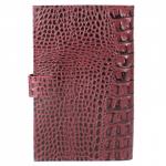 Визитница Croco-В-204 (с хляст,  3х рядная 72 карты)  натуральная кожа бордо кайман (68)  214332