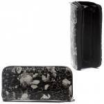 Кошелек женский искусственная кожа 000,  на 1 молнию,  6отд,  8 карм,  ручка/петля,  черный/серый 216367