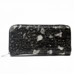 Кошелек женский искусственная кожа 000,  на 1 молнию,  6отд,  8 карм,  ручка/петля,  черный/серый 216367