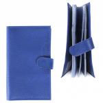 Визитница Croco-В-204 (с хляст,  3х рядная 72 карты)  натуральная кожа васильковый флотер (105)   209390