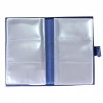 Визитница Croco-В-204 (с хляст,  3х рядная 72 карты)  натуральная кожа васильковый флотер (105)   209390