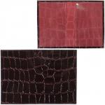 Обложка для паспорта Premier-О-8 натуральная кожа бордо крокодил крупный (14)  191828