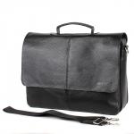 Портфель натуральная кожа MT-520-3, 2 отд,  плеч рем, 2внеш карм, 4внут карм,  черный флотер (3080)  190109