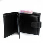 Кошелек мужской натуральная кожа H-036,  3отд+12карм,  черный 213680