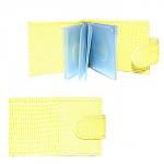 Кредитница Cayman-1170К  (с хляст,  18 листов,  2внут карм)  натуральная кожа желтый игуана (83)  180344