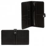 Портмоне мужское Croco-ПР-1055 натуральная кожа 2 отд,  7 карм,  черный шора (1000)  217189