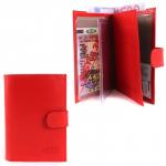 Обложка для авто+паспорт Premier-О-178 (5 внут карм,  двойная стенка)  натуральная кожа алый сафьян (535)  204432