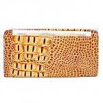 Кошелек женский натуральная кожа Baliya-E 3614-3,   защелка внутри,  7отд,  9карм,  крокодил,  рыжий 179862