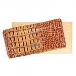 Кошелек женский натуральная кожа Baliya-E 3614-3,   защелка внутри,  7отд,  9карм,  крокодил,  рыжий 179862