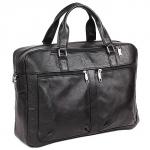 Портфель натуральная кожа MT-443-3, 1отд+плеч рем, 4внеш карм, 4внут карм, отдел для ноутбука, черный флотер (3080)   179905