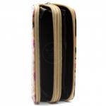 Кошелек женский искусственная кожа 7811,  на 2 молнии,  7отд,  8карм,   (цветы)  желтый/черный 216332