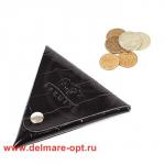 Футляр для монет Premier-F-63 натуральная кожа черный крокодил (101)  145611